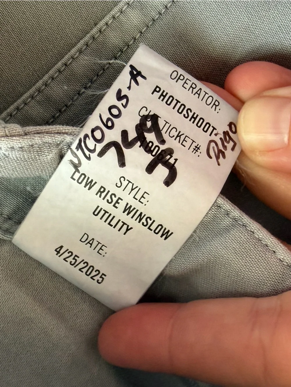 Citizens of humanity nwot Winslow Utility Trousers gray cotton pants